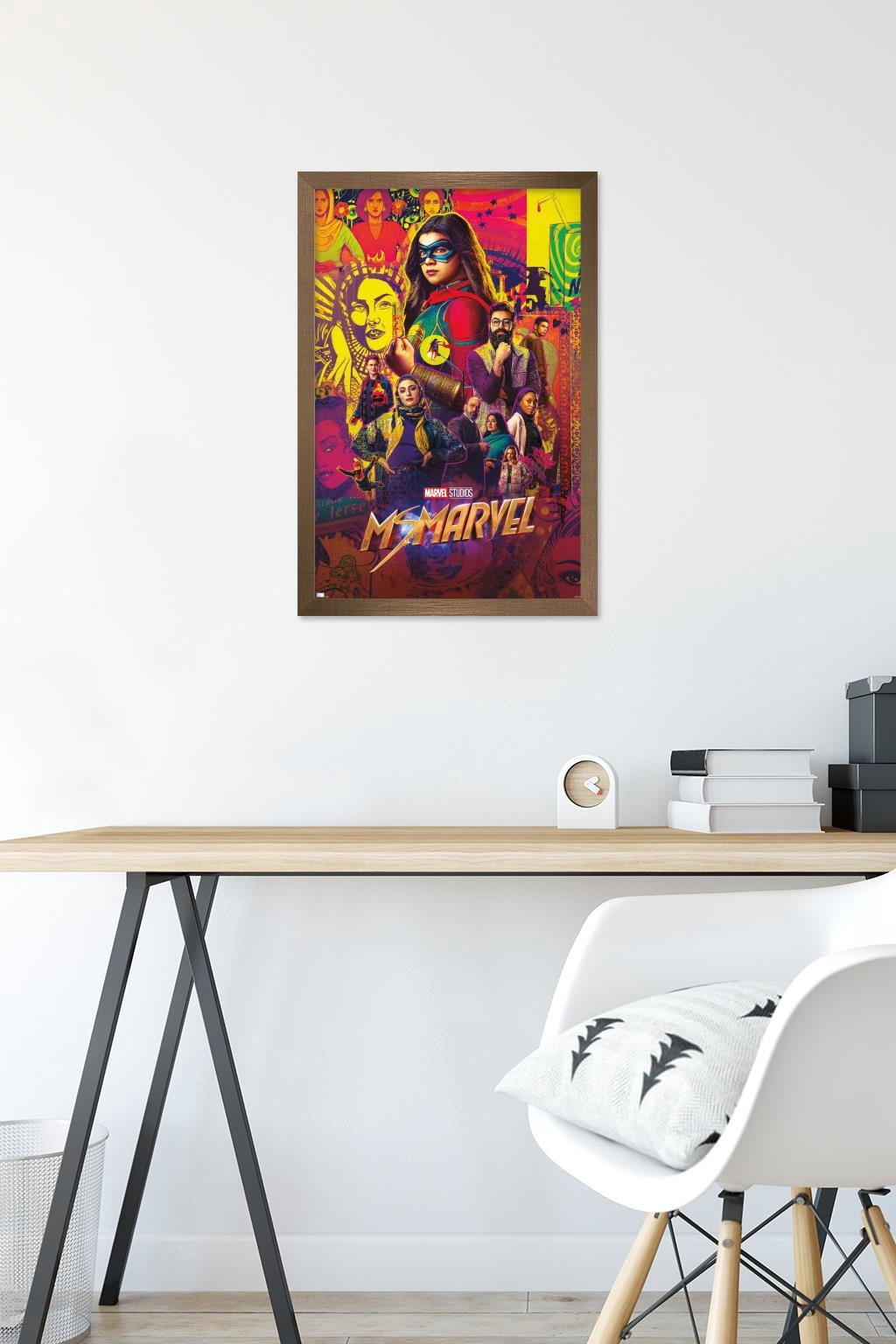 Marvel Ms. Marvel - One Sheet Wall Poster, 14.725" x 22.375" Framed