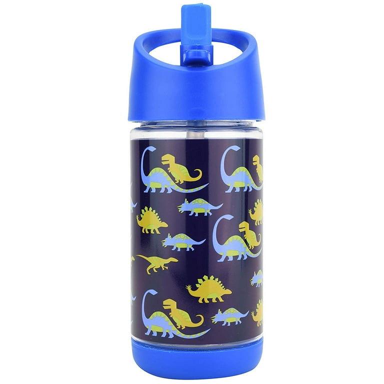 Kids Water Bottle with Straw, Spill Proof, Eco-Friendly BPA Free Non Toxic Plastic  Bottles (Dinosaur Water bottle) 