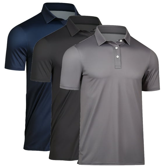 3 Pack Quick Dry Mens Polo Shirts plain polo shirts Performance Short Sleeve Golf Polo Shirts XXL
