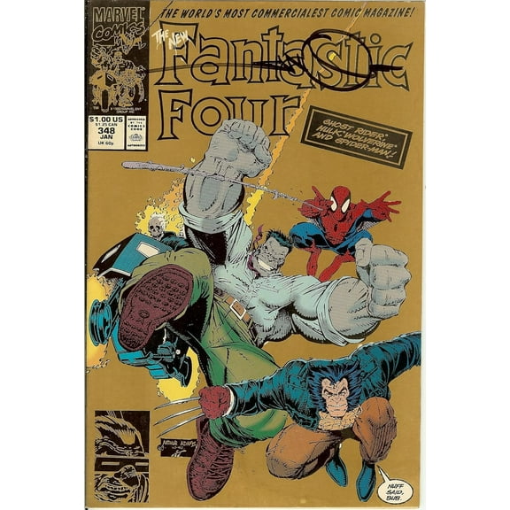 Fantastic Four #348 2nd Print GOLD Signed Walt Simonson with COA