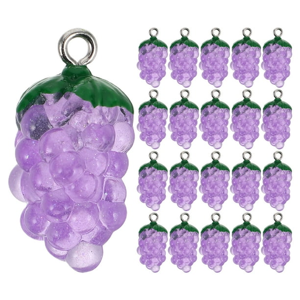 50 mini colgantes de uva para hacer joyas, bonitos colgantes de fruta para collares y pendientes, diseño único
