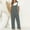 Dark Gray, variant on Sakmal Plus Size Jumpsuits for Women Casual Blue Cotton and Linen Sleeveless Overalls Full Plain Straight Leg Scoop Neck Pants