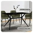 thumbnail image 4 of LeisureMod Elega Series Modern 71” Dining Table with Sintered Stone or Glass Rectangular Top and Black Stainless Steel Base in Black/Gold, 4 of 10
