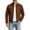 Coffee, variant on FchengtaiS Mens Suede Bomber Jacket Stand Collar Zip Up Wind Resistant Jacket Winter Warm Outerwear with Multi Zipper Pockets