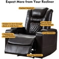 thumbnail image 6 of Bonzy Home Electric Recliner Chair, Leather Home Theater Seating, Living Room Chair with USB Ports and Cup Holders Brown, 6 of 8