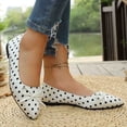 thumbnail image 4 of Puyaiuu Womens Vintage Pointed Toe Polka Dot Bow Flat Slip On Loafer Shoes Daily Fashion Footwear White 39 Gift, 4 of 9