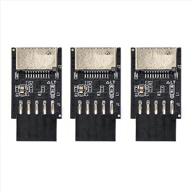 3X Placa Base USB2.0 9Pines una TIPO-C A-KEY Convertidor de Conector Frontal USB3.2 TIPO-e Adaptador de Encabezado de Interfaz Tarjeta Extensora