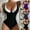 Black, variant on Jacenvly 2024 Womens One-Piece Swimsuit Quick Drying Woman and Fashionable Beach Swimsuit with Printed Summer Swimsuit Multicolor Trendy Womens Swimwear Plus Size Black
