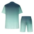 thumbnail image 4 of Miqool Men's Big & Tall Gradient Color Short Sets 2 Piece Outfits Short Sleeve T Shirt & Shorts Casual Summer Tracksuits with Pockets, 4 of 5