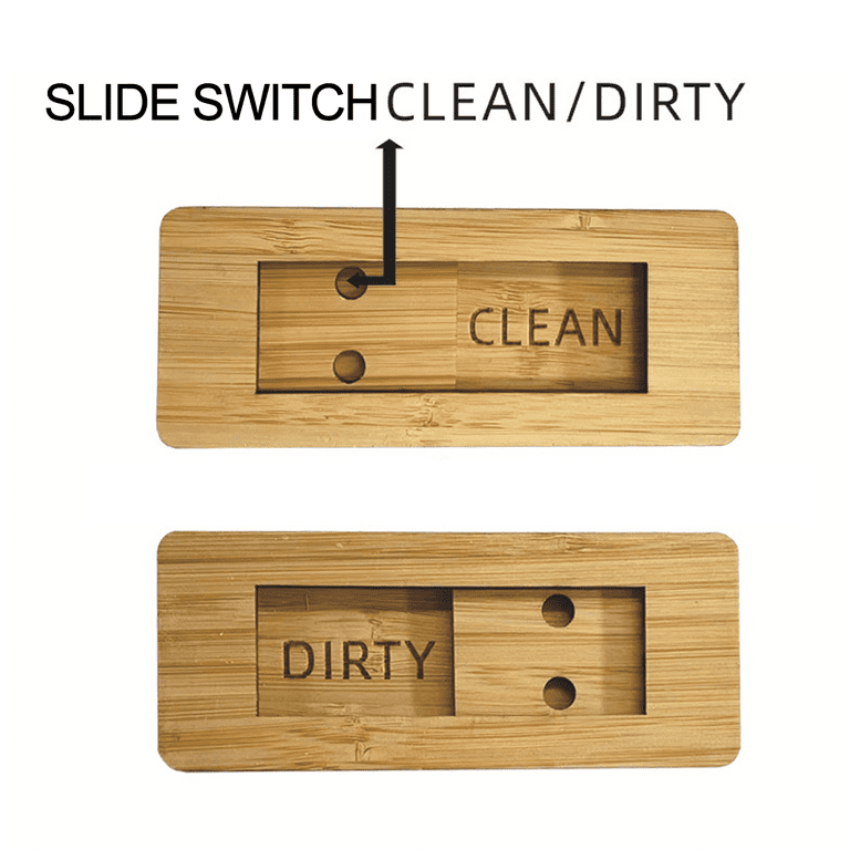 Dishwasher Magnet Clean Dirty Sign, Farmhouse Rustic Wood Design Black and  White Non-Scratch/Easy to Read & Slide/Strong Magnet Clean Dirty Magnet for