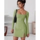 thumbnail image 5 of Square Neck Bodice Dress Green S, 5 of 5