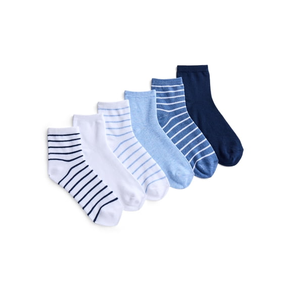 Joyspun Women’s Ankle Dress Socks, 6-Pack, Shoe Sizes 4-10