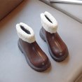 thumbnail image 6 of Generic Clearance Big Kid Shoes Autumn Winter Children Boots Boys Girls Thick Soles Non Slip Plush Warm Comfortable Back Zipper Solid Casual for Simple Breathable Shoe ﻿( 5.5-6 Years,Brown), 6 of 6