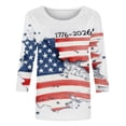 thumbnail image 5 of MEICHEN 250th Anniversary 3/4 Sleeve T Shirt for Women America Flag Patriotic Top 1776-2026 Graphic Tee 4th of July Blouse, 5 of 5