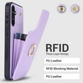 thumbnail image 3 of Phone Case for Samsung Galaxy A13 5G/A04SCase with Card Holder for Women Girls (6.6 Inch), Samsung A13 Case Wallet 360° Rotation Ring Kickstand with RFID Blocking PU Leather,Purple, 3 of 15