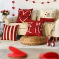 thumbnail image 2 of Be My Valentine Love Stripes Throw Pillow Covers, 18 x 18 Inch Hello Valentine Wedding Cushion Case Decoration for Sofa Couch Set of 4, 2 of 6