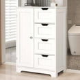 thumbnail image 5 of Llinc Store White Freestanding Floor Bathroom Storage Cabinet with 2 Tier Adjustable Shelves, 4 Drawers and 1 Door, 5 of 5