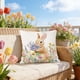 thumbnail image 1 of Funda de cojín de lino con estampado de conejo y huevo de Pascua | Funda de cojín decorativa de 45 x 45 cm para sofá, dormitorio | Decoración de Pascua para el hogar, 1 of 6