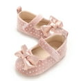 thumbnail image 5 of Otqutp Baby Girls Boys Bow Canvas Sandals Hook Loop Dot Sequins Glitter Walking Shoes New Born Closed Toe Ankle Summer Shoes, 5 of 9
