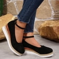 thumbnail image 5 of Womens Sandals Baeitkot Women's Fashion Casual Summer Style Solid Color Thick Bottom Wedge Shoes, 5 of 9
