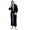 Navy Blue, variant on Artfasion Mens Long Bathrobe with Hood Warm Soft Shawl Collar Plush Spa Robe