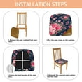 thumbnail image 4 of Pioneer Flower Seat Covers for Dining Room Chairs Set Of 6,Stretch Printed Washable Chair Seat Cover with Elastic Ties and Button,Removable Waterproof Couch Cushion Covers, 4 of 6