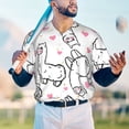thumbnail image 4 of Fotbe Alpacas and Hearts Baseball Jersey Shirt for Men and Women, Casual Short Sleeves Button Down T-Shirt-Medium, 4 of 9