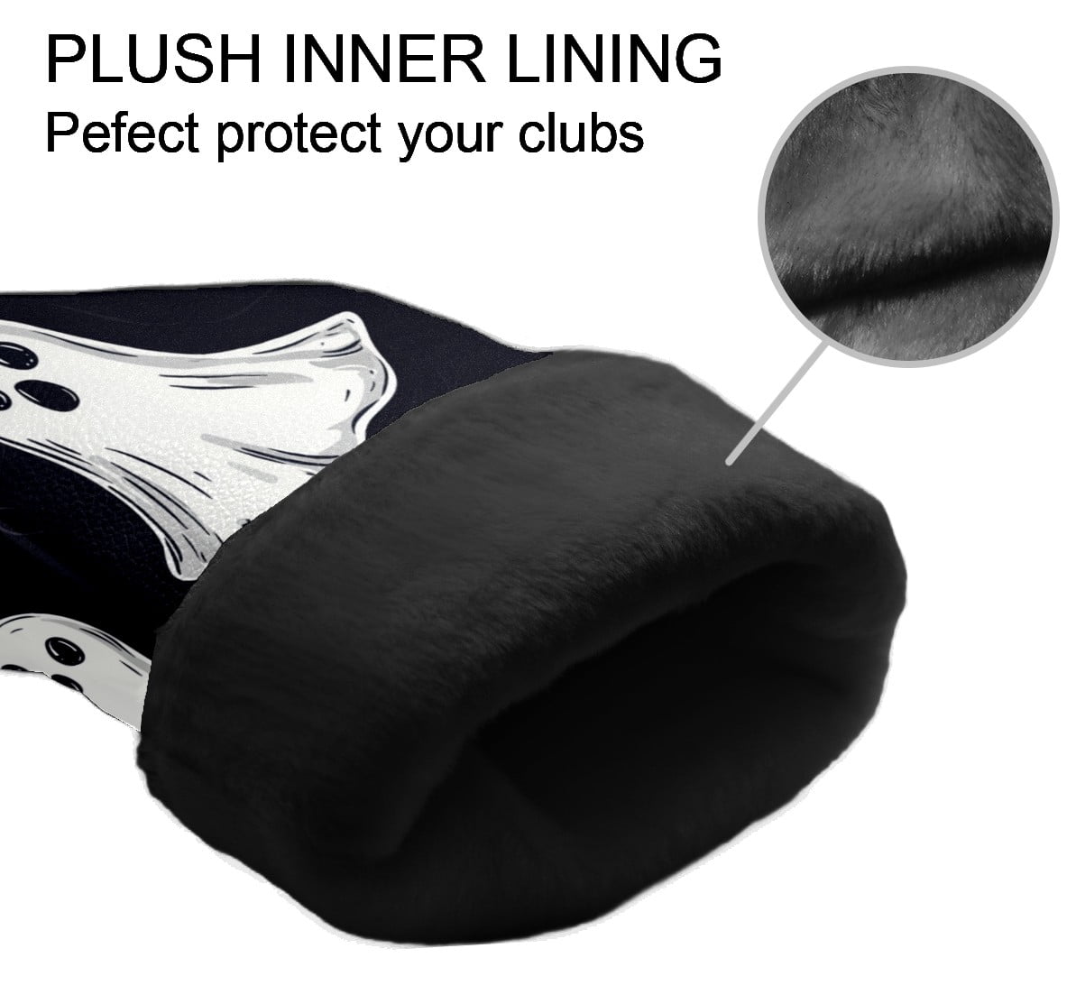 Golf Club Covers PU Leather Waterproof Head Covers for Fairway Woods Hybrids Cute Patterns