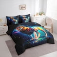 thumbnail image 3 of Castle Fairy Kids Lion Animal Twin Bedding Sets,Graffiti Watercolor Bedding Comforter Set, 3 of 8