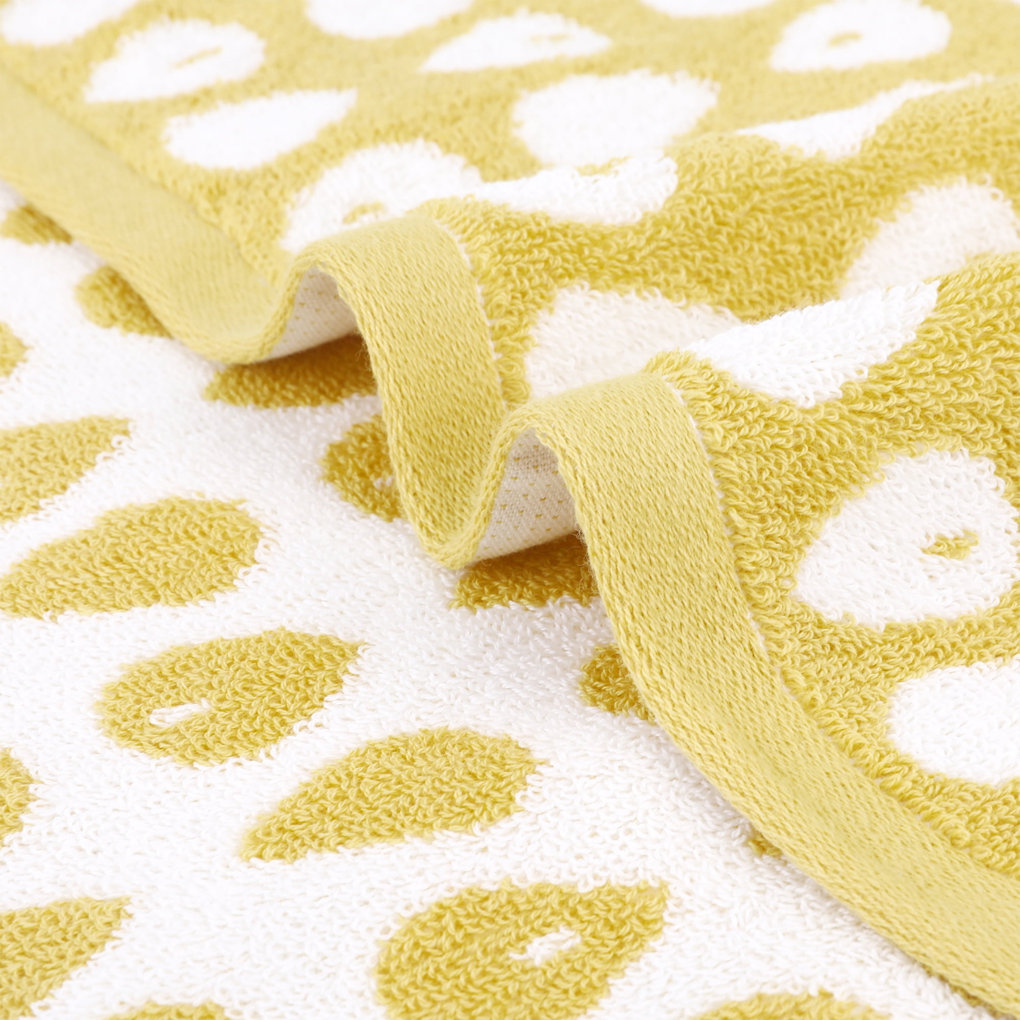 Unique Bargains Cute Cartoon Hand Towel Set Hand Towels for Kitchen, Bath Yellow 2-Piece