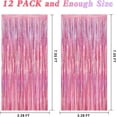 thumbnail image 3 of WarmHaven 12 Pack Pink Backdrop, 3.28 FT x 7.05 FT Foil Streamers, Metallic Glitter Backdrop Pink Tinsel Fringe Curtains Party Streamers, Pink Birthday Party Decorations Photo Booth Props, 3 of 14