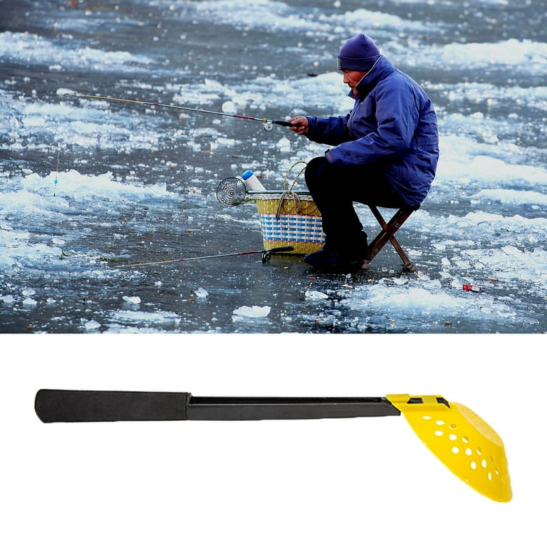 Twowood Ice Scoop Skimmer Anti-Slip Cold-Resistant Foldable Winter Ice  Fishing Skimmer with Handle for Outdoor 
