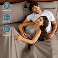 thumbnail image 2 of Bare Home Premium 1800 Collection 4-Piece Bed Sheet Set with Envelope Pillowcases, King, Taupe, 2 of 9