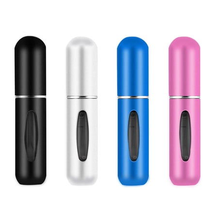 Refillable Perfume Bottle Portable Travel Mini Fragrance Bottles Empty for Perfume 5ml Pocket Perfume Atomizer Container Scent Pump Case for Traveling Outgoing 4Pack