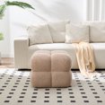 thumbnail image 3 of Zesthouse 20.9″ Wide Square Ottoman, Modern Boucle Footstool, Upholstered Tufted Ottoman Coffee Table, Extra Seating for Living Room Bedroom Entryway, Tan, 3 of 13