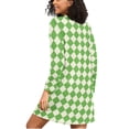 thumbnail image 2 of joogoo Checkered Grid-d9 Women's Long Sleeve Nightgown Sleepwear XXXL, 2 of 8