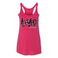 thumbnail image 2 of Wild Bobby Loved John 3:16 Inspirational/Christian Women Tri-Blend Racerback Tank Top, Shocking Pink, X-Large, 2 of 6