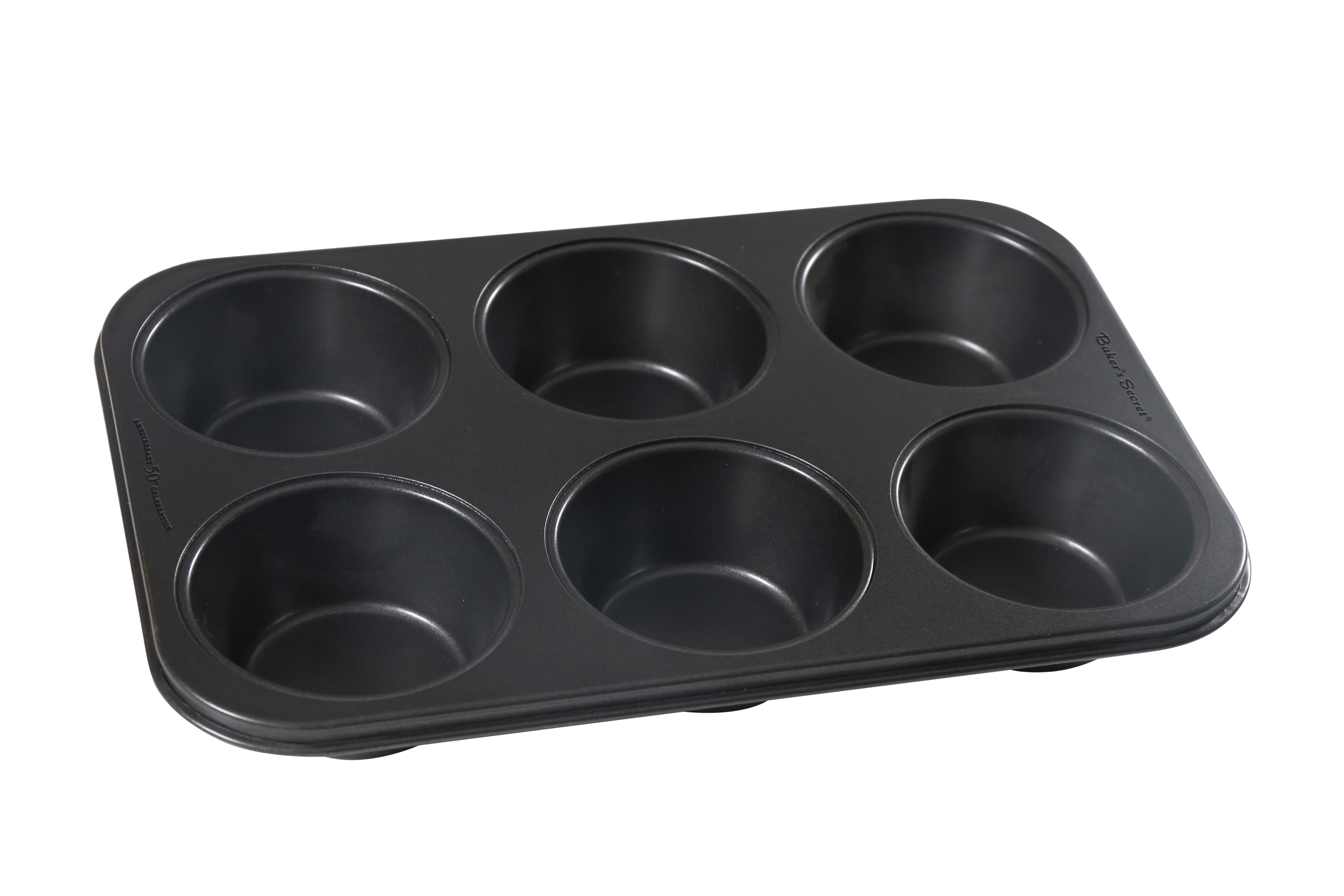 Choice 6 Cup 7 oz. Non-Stick Carbon Steel Jumbo Muffin / Cupcake Pan - 8  1/2 x 13