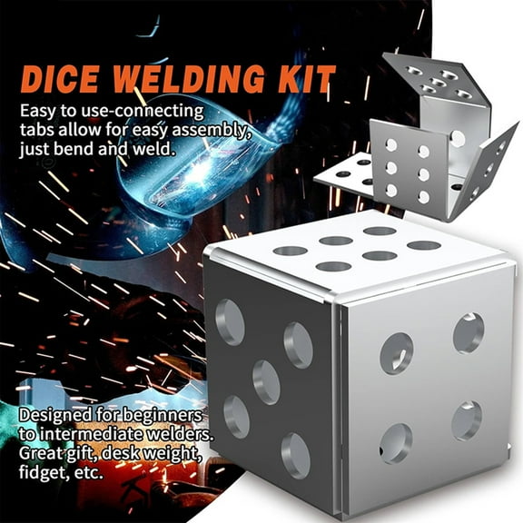 Soumake Welding Kit Dice 16 Gauge Welding Plate DIY Cube Rustproof Corrosion Resistant Easy to Install Beginner Welder Practice Tool