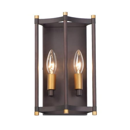 

7 in. Wellington Two-Light Flush Mount Ceiling Light Oil Rubbed Bronze & Antique Brass