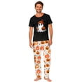 thumbnail image 3 of Family Pajamas Matching Sets - 2 piece Ghost with Pumpkin Short Sleeve Top and Pants ,Matching Halloween Pjs for Family Couples Women Men for XL Pjs, 3 of 8