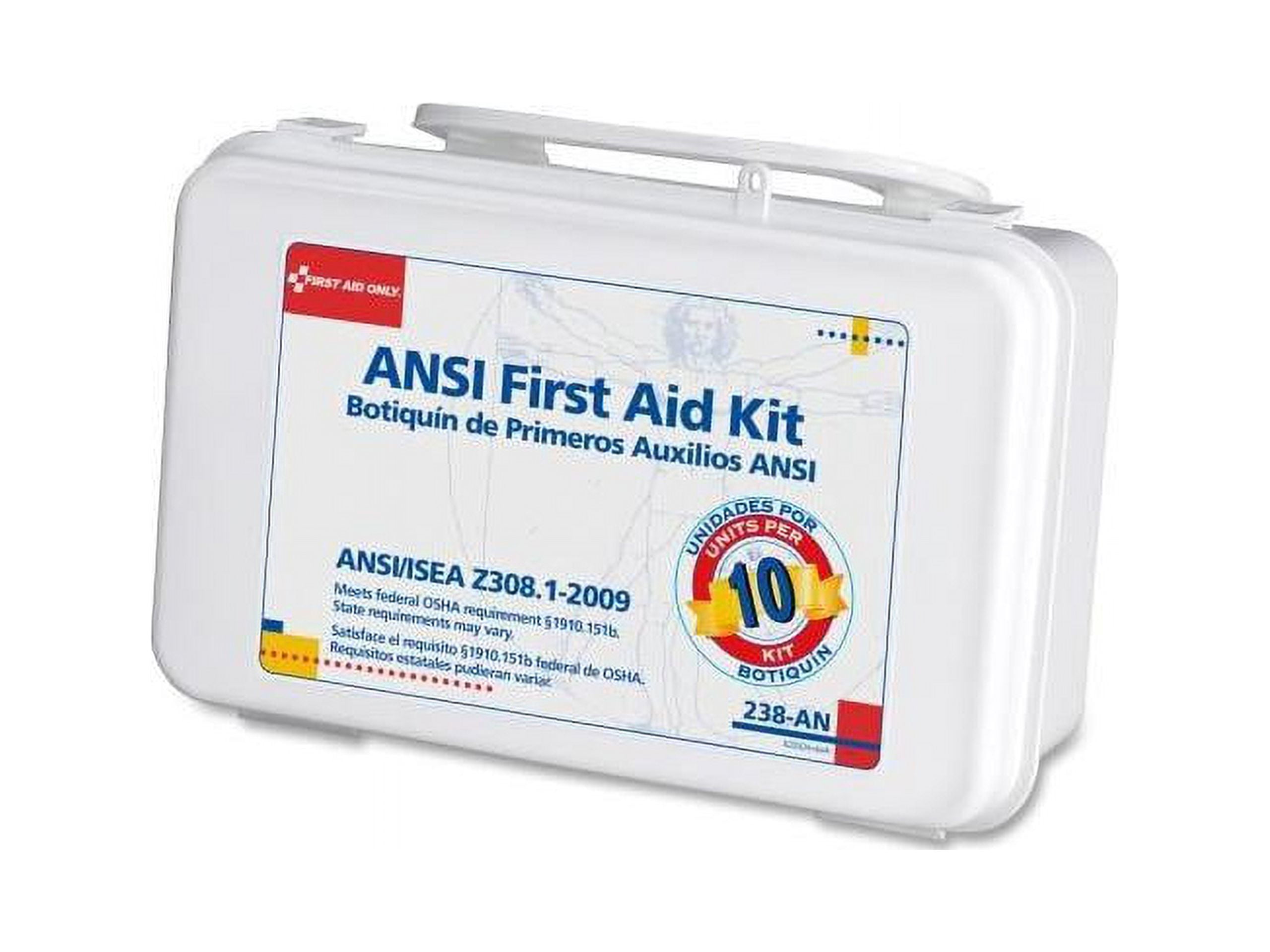 First Aid Only ANSI-Compliant First Aid Kit, 64 Pieces, Plastic Case -FAO238AN