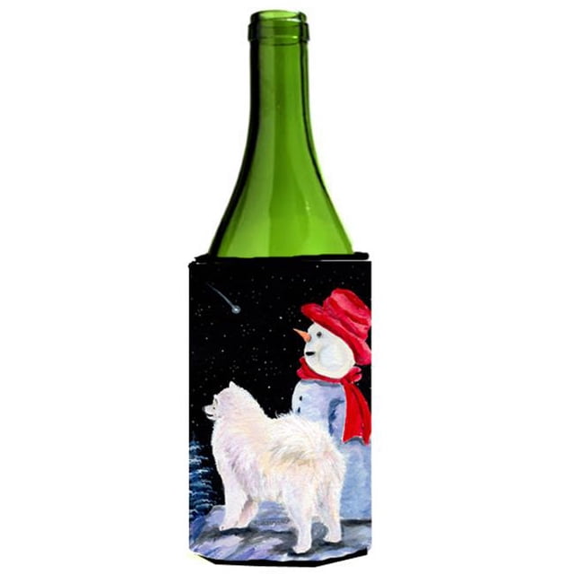 T-shirt à Manches Longues pour Bouteille de Vin Samoyed - 24 oz.