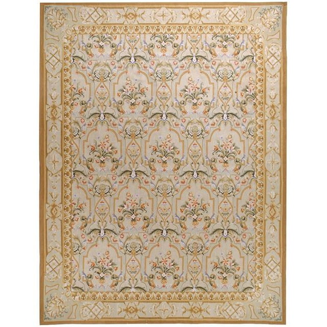 Due Process Stable Trading Aubusson Savoie Crème Zone Rug&44; 2.06 x 10 ft.