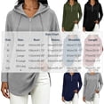 thumbnail image 4 of Women's Loose Fit Hooded Drawstring Long Sleeve Pocket Solid Color Top Blouse Casual Comfortable Cozy Fashion Trendy Outfits Daily | CSEONE,Army Green L, 4 of 8