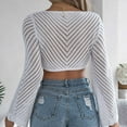 thumbnail image 4 of 2025 Women's Solid Knot Open Navel Knitwear Holiday Top Upf 50 Long Sleeve Women Upf 50 Long Sleeve Women, 4 of 8