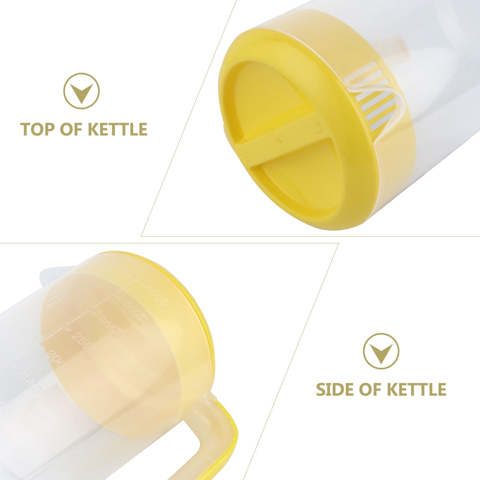 Homoyoyo Large Yellow Plastic Pitcher with Lid, PP Material, Ideal for Home, Cafe, Outdoor, and Daily Beverage Serving