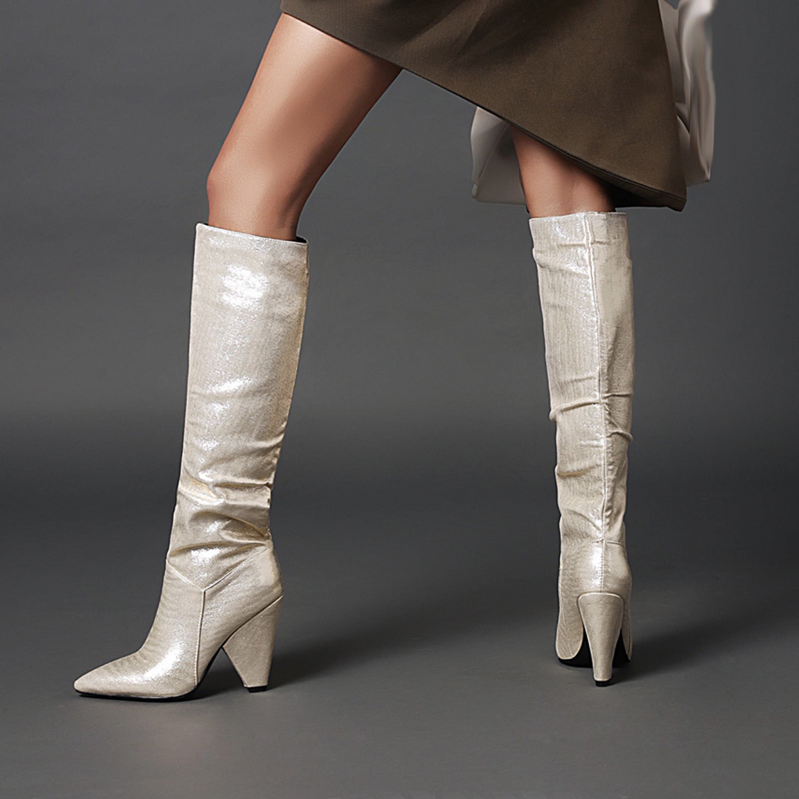 Summer Saving Clearance AXXD High-Heels Knee High Boots,Rain Boots For Women Fall Autumn Knee-High Snow Boots Work Shoes Women Ladies Boots For Clearence