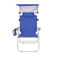thumbnail image 3 of Heavy Duty Tall Beach Chair with Canopy Shade for Adults, 17" High Off Ground, 4-Position Reclining, Insulated Cooler & Storage Pouch, Bamboo-Finish Arms, 300 lb Capacity, 3 of 9