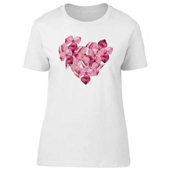 Flower Petals Heart Shape T-Shirt Women -Image by Shutterstock, Female Medium